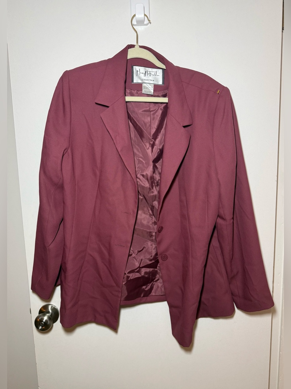 Vintage Mary McFadden Collection Pink Solid Button Front Blazer Jacket Size 16
